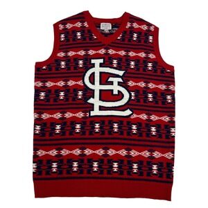 St. Louis Cardinals‎ Sweater Vest Men's L Red Klew Sleeveless MLB Aztec